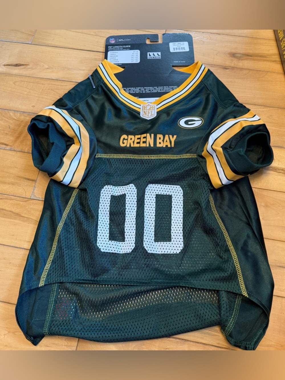 NFL Green Bay Pet Jersey - Green & Gold